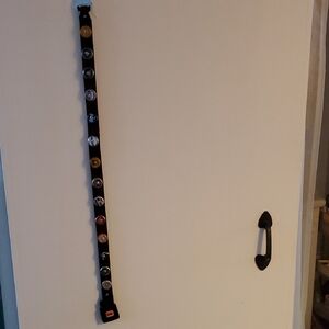 Unique Brown Leather Beer Cap Belt. Thick Leather. Fasten Your Seatbelt Click!